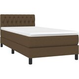  Krevet s oprugama i madracem tamnosmeđi 90 x 190 cm od tkanine | shoptok.hr