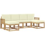 vidaXL Zunanja garnitura za sedenje 6 pcs Bela in krem Poliester, (5000280896) | Shoptok.si