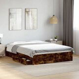 Furnova Posteljni okvir s predali dimljen hrast 120x190 cm inž. les, (21943000) | Shoptok.si
