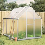vidaXL Rastlinjak z okvirjem srebrn 224x169x202 cm aluminij Cene