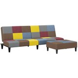 vidaXL Kavč dvosed z ležiščem in stolčkom za noge Patchwork blago, (21243472) | Shoptok.si