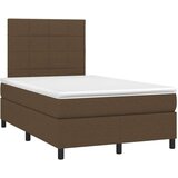  Box spring postelja z vzmetnico LED tem. rjava 120x200 cm blago, (21118468) | Shoptok.si