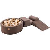 MeowBaby Foam Playground 3-delni penasti igralni komplet z okroglim bazenom, 200 žog, estetsko, Velvet, rjava: bež/biserno bela/platinasta, (21333834) | Shoptok.si