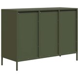vidaXL Komoda olivno zelena 101,5x39x73,5 cm hladno valjano jeklo | Shoptok.si