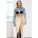 Trendyol Limited Edition Stone Cut Out Detailed Cotton Midi Column Woven Skirt cene