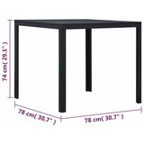  Stolić za kavu crni 78 x 78 x 74 cm HDPE s izgledom drva | shoptok.hr