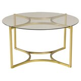 Furniture Fashion Kivik klub stolić ⌀90 cm, zlatni Slike