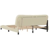  Okvir kreveta s LED svjetlima krem 180 x 200 cm od tkanine | shoptok.hr