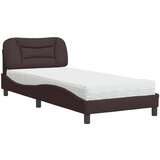 vidaXL Postelja z vzmetnico temno rjava 80x200 cm blago, (21156179) | Shoptok.si