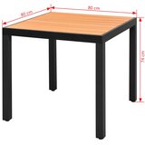  Vrtni stol smeđi 80 x 80 x 74 cm aluminijum i WPC | Eponuda.com