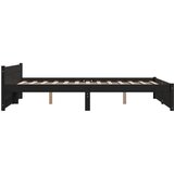  Posteljni okvir črn iz trdnega lesa 150x200 cm 5FT, (20644050) | Shoptok.si