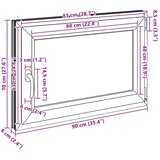  Prozor za podrum RISOR Bijeli 90 x 70 cm PVC i staklo - Bijeli 90 x 70 cm (dvostruki sloj) Naginjanje i okretanje desno | shoptok.hr
