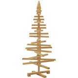 vidaXL Leseno božično drevo z stojalom Rjava 120 cm Trdna borovina | Shoptok.si