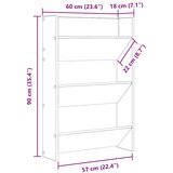  Zidni ormarić za cipele siva boja betona 60 x 18 x 90 cm drveni | shoptok.hr