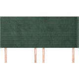  Vzglavje z ušesi temno zeleno 203x16x118/128 cm žamet, (20952660) | Shoptok.si