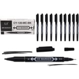  Set of Double-Sided Waterproof Markers for CDs Black 10pcs. Cijene