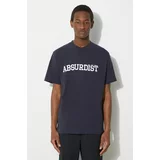 Engineered Garments Pamučna majica Printed Cross Crew Neck za muškarce, boja: tamno plava, s tiskom, OR424.NP116