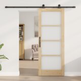 vidaXL Drsna vrata s kompleti opreme 'ORKDAL'78x202 cm, Notranja vrata z steklom 'ORKDAL'78x202x4 cm Trdni bor | Shoptok.si
