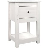  Nočna omarica bela 40x35x61,5 cm trdna borovina, (20600737) | Shoptok.si