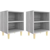  Noćni ormarići s drvenim nogama 2 kom boja hrasta 40x30x50 cm | shoptok.hr