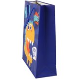  Plava papirnata poklon vrećica s dinosaurima 41,5 cm x 30 cm x 12 cm | Shoptok.si