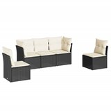 Maison Chic Seti vrtnega pohištva - Vrtna garnitura - Vrtni pohištvo set 5-delna z blazinami črn poli ratan, (21816284) | Shoptok.si