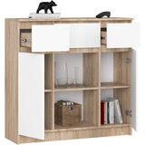 AKORD Komoda, 2 Vrata, 3 Predali In 1 Polica, Hrast Sonoma/Bela, (5000332256) | Shoptok.si