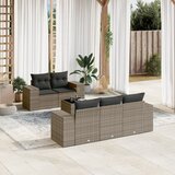  The Living Store Vrtna sedežna garnitura 6-delna z blazinami siv poli ratan - Vrtna Sedežna Garniture, (21468121) | Shoptok.si