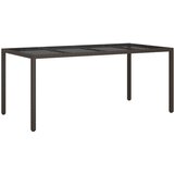 vidaXL Vrtna miza rjava 190x90x75 cm kaljeno steklo in poli ratan, (20665850) | Shoptok.si