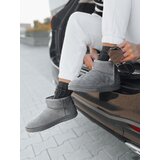 DStreet Zamszowe botki damskie OASIS szare | Shoptok.si