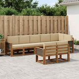  Set vanjskih sofa s jastukom 8 pcs Prirodna i bež Poliester | Eponuda.com