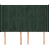  Uzglavlje s ušima tamnozeleno 147x16x118/128 cm baršunasto | shoptok.hr