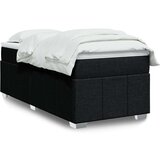 vidaXL Box spring postelja z vzmetnico črna 90x200 cm blago | Shoptok.si