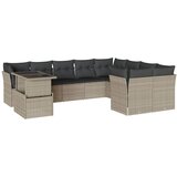  10-dijelni set vrtnih sofa poliratan s jastucima svijetlosivi | shoptok.hr