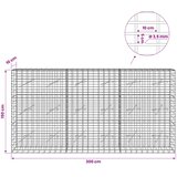  Gabion s žicom debljine 3,5 mm i mrežom 5x10 cm 300x10x150 cm | shoptok.hr