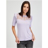 Orsay Light Purple Women's T-shirt with Lace - Women Cijene