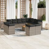 Maison Chic Seti vrtnega pohištva - Vrtna garnitura - Vrtni pohištvo set 13-delna z blazinami siv poli ratan, (21810324) | Shoptok.si