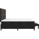  Postelja z vzmetnico z vzmetnico Črna 200 x 200 cm Žamet, (5000128372) | Shoptok.si