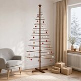  Drveno božićno drvce 210 cm Bambus i masivno borovo drvo - 210 cm Tamno smeđa Cijene