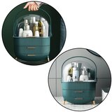 Lean Toys Organizator za kozmetiko z odpirajočim pokrovom, prozoren, dva predala, zelena | Shoptok.si