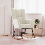 vidaXL gugalni stol kremno bel žamet | Shoptok.si