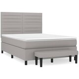 vidaXL Box spring postelja z vzmetnico svetlo siva 140x200 cm blago, (20791196) Cene