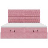  Okvir kreveta s madracima ružičasti 200x200cm baršunasti | shoptok.hr