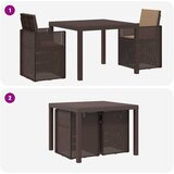  Vrtni set za objed 3 kom. Smeđa i sivosmeđa PP | shoptok.hr