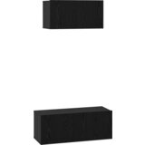  Set TV komoda Zidne Ostalo s pohranom s vratima 2 pcs Crni hrast 80 x 30 x 30 cm | shoptok.hr