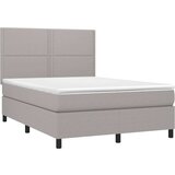  Box spring postelja z vzmetnico LED sv. siva 140x200 cm blago, (20723832) | Shoptok.si