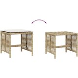 vidaXL Vrtni stolci s jastucima 4 kom bež 41x41x36 cm od poliratana | shoptok.hr