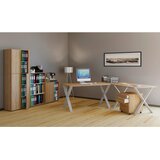 MID.YOU KOTNA PISALNA MIZA leseni material srebrne barve, hrast sonoma | Shoptok.si