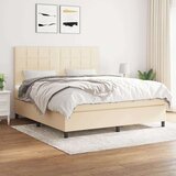  Krevet s oprugama i madracem krem 160x200 cm od tkanine Cijene