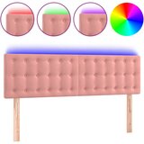 Maison Chic led posteljno vzglavje - vzglavna omarica - nočna omarica roza 144x5x78/88 cm žamet, (21710235) | Shoptok.si